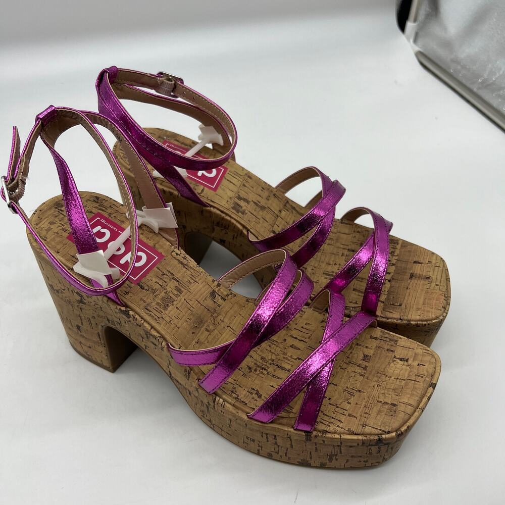 Pop Womens Admission Heeled Sandals Pink Fuschia Size 9.5M